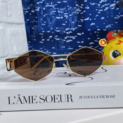 LOGO SUNGLASSES 560865 IN HAVANA ACETATE GOLD METAL BROWN LENS