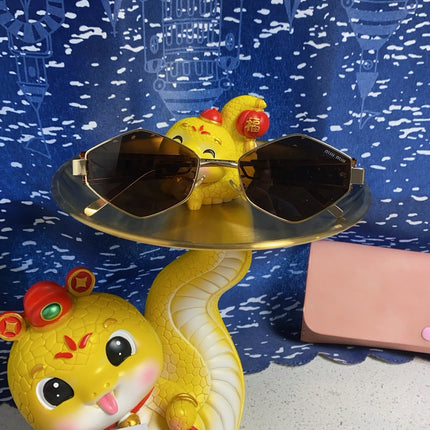LOGO SUNGLASSES 560865 IN HAVANA ACETATE GOLD METAL BROWN LENS