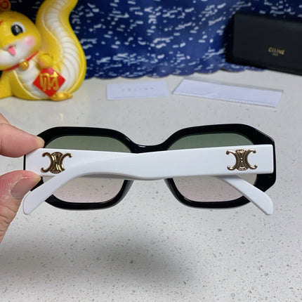 TRIOMPHE SQUARE SUNGLASS 566739 IN BLACK AND WHITE ACETATE