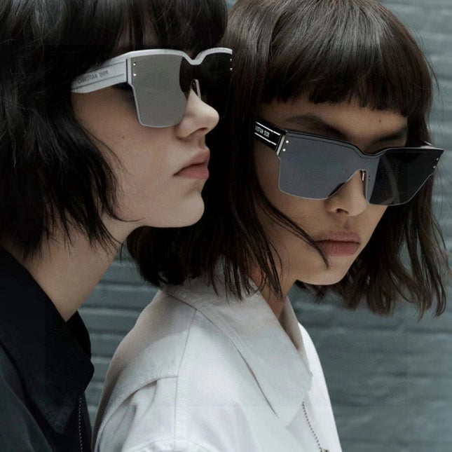 OBLIQUE SUNGLASS 571600 IN WHITE METAL BLACK MIRROR LENSES