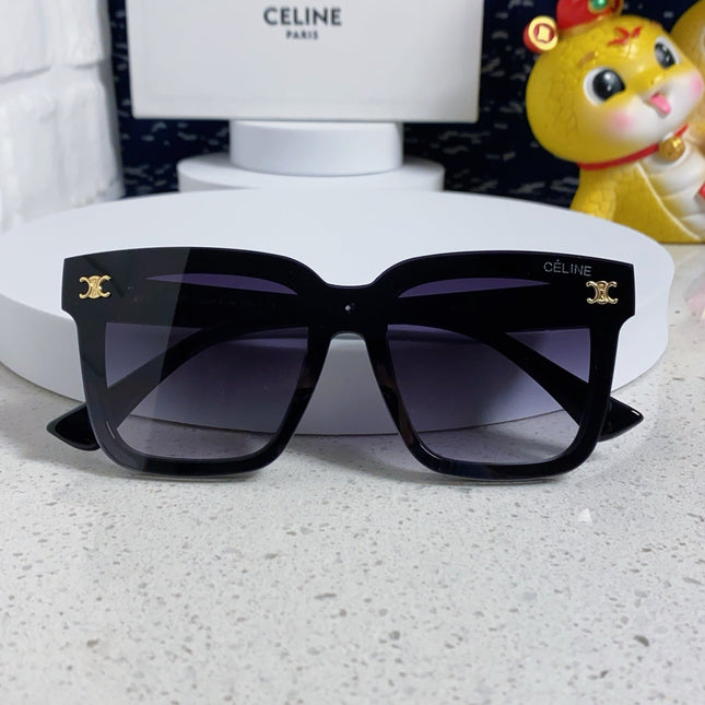 TRIOMPHE SUNGLASSES 548636 IN BLACK ACETATE GRADIENT SMOKE LENSES