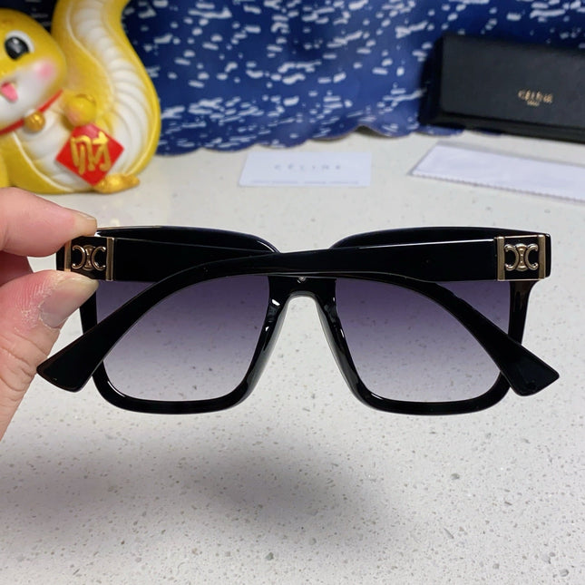 TRIOMPHE SUNGLASSES 548636 IN BLACK ACETATE GRADIENT SMOKE LENSES