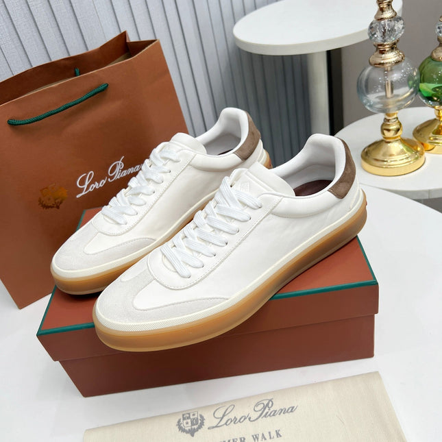 LP TENNIS WALK SNEAKERS WHITE AND LIGHT GRAY CALFSKIN
