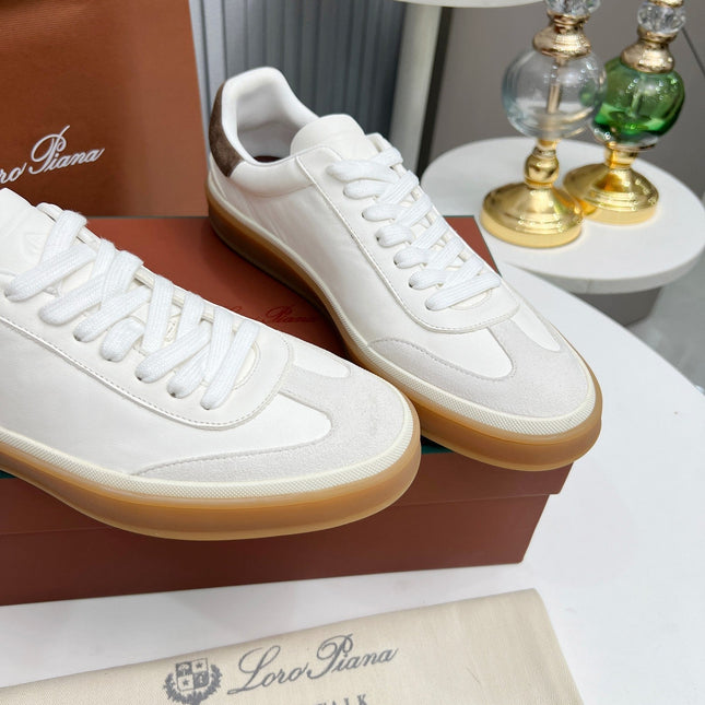 LP TENNIS WALK SNEAKERS WHITE AND LIGHT GRAY CALFSKIN