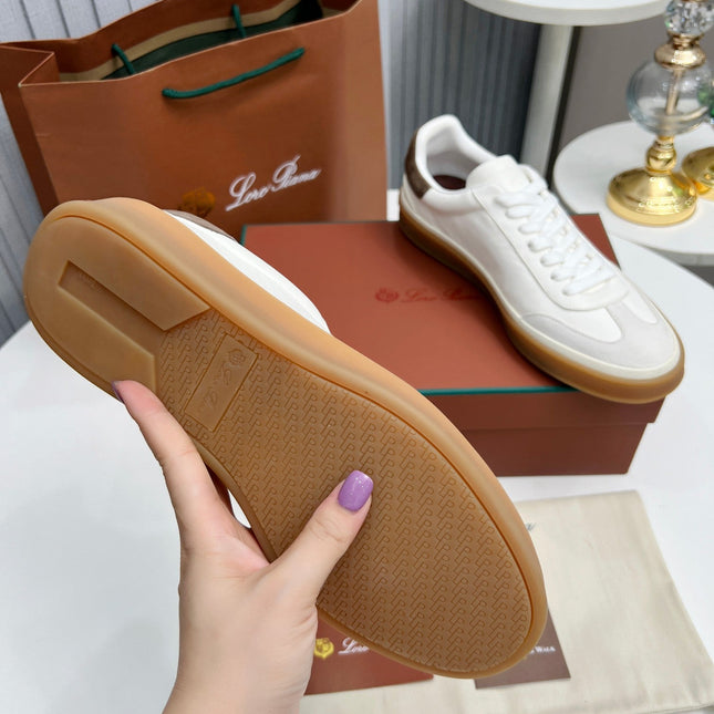 LP TENNIS WALK SNEAKERS WHITE AND LIGHT GRAY CALFSKIN