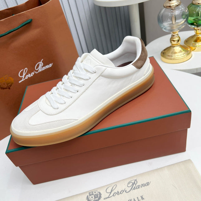 LP TENNIS WALK SNEAKERS WHITE AND LIGHT GRAY CALFSKIN