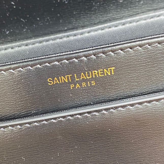 SOLFERINO SMALL SATCHEL 19 IN BLACK CALFSKIN GOLD HARDWARE