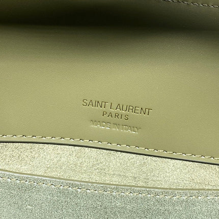 LE 37 SMALL BUCKET BAG 20 IN AVOCADO GREEN CALFSKIN GOLD HARDWARE