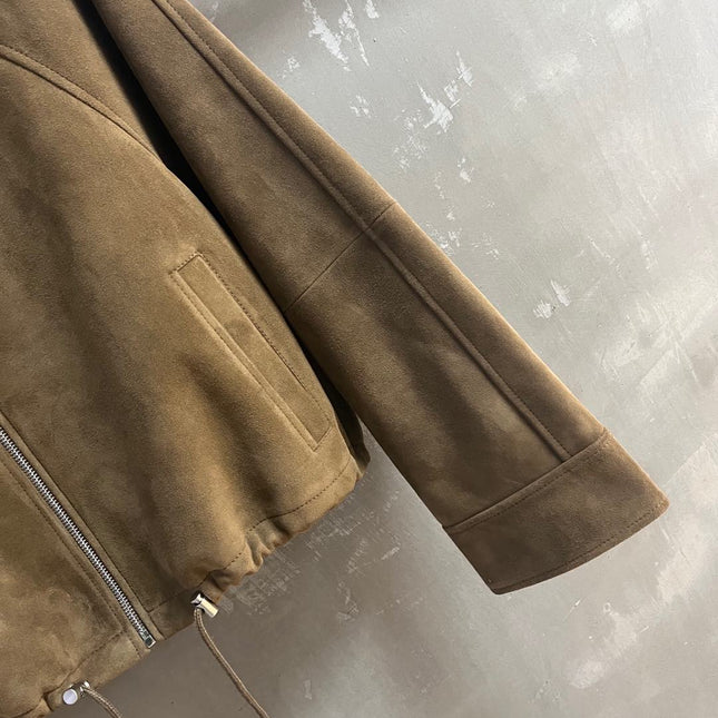 Loewe 2025 Leather Jacket Khaki Brown Cashmere