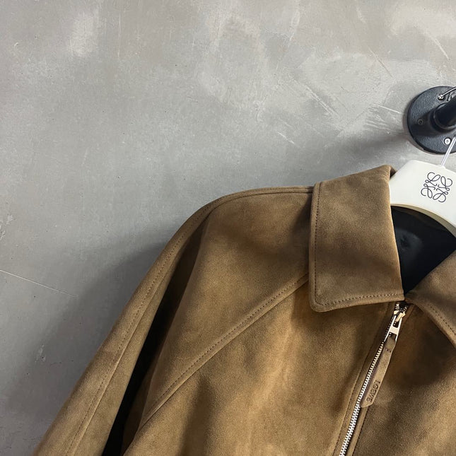 Loewe 2025 Leather Jacket Khaki Brown Cashmere