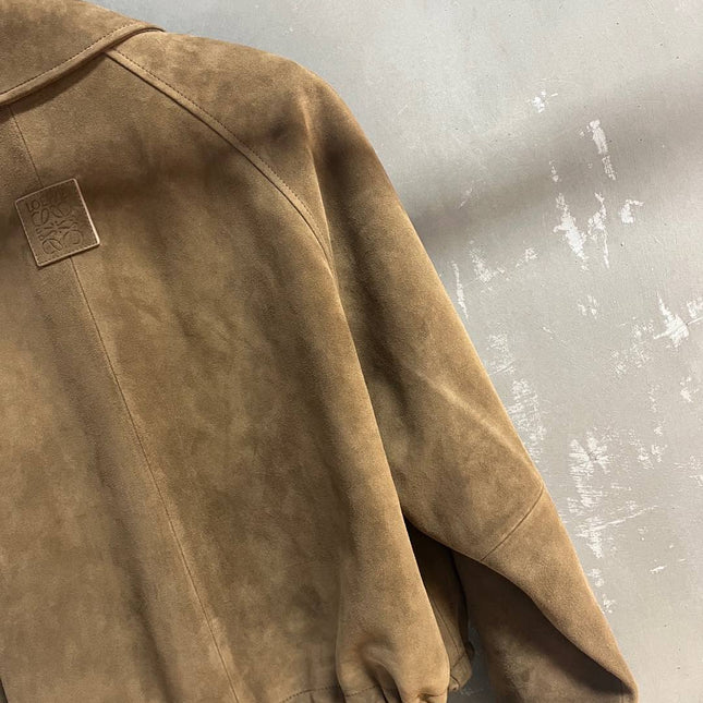 Loewe 2025 Leather Jacket Khaki Brown Cashmere