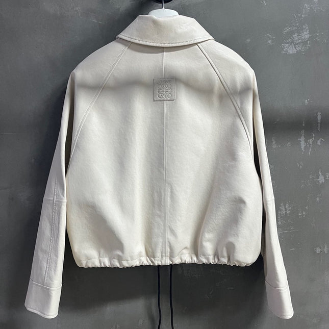 Loewe 2025 Leather Jacket White Sheepskin