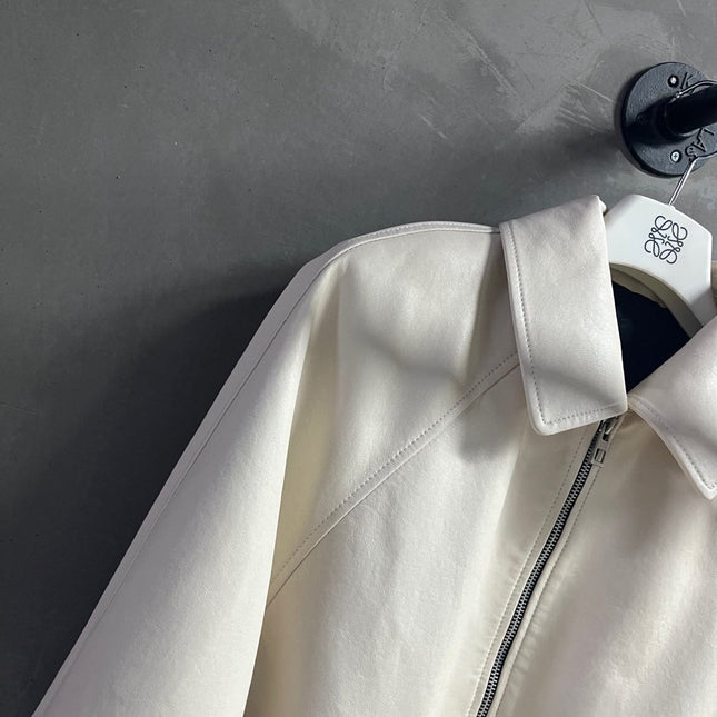 Loewe 2025 Leather Jacket White Sheepskin