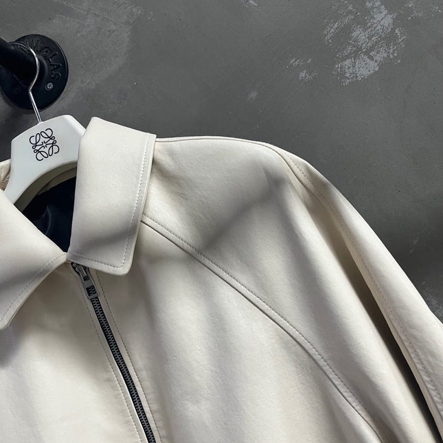 Loewe 2025 Leather Jacket White Sheepskin