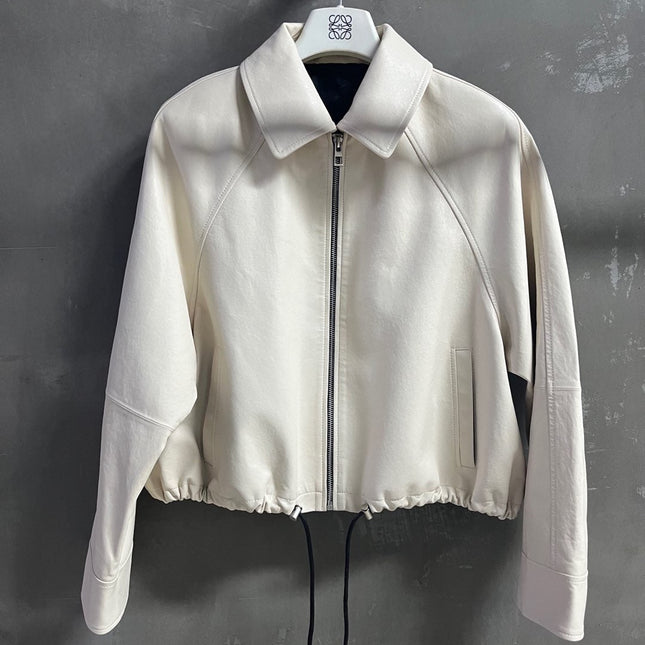 Loewe 2025 Leather Jacket White Sheepskin