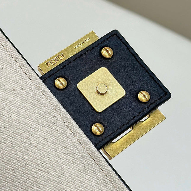 BAGUETTE CANVAS 27 BAG WITH MULTICOLOUR EMBROIDERY GOLD HARDWARE