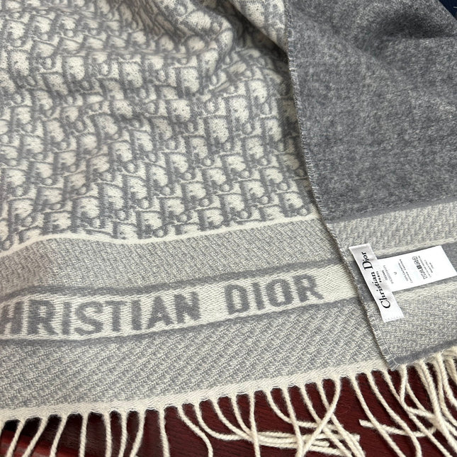 OBLIQUE 190 CM SCARF IN LIGHT GREY TECHNICAL CASHMERE 415487