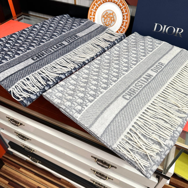 OBLIQUE 190 CM SCARF IN LIGHT GREY TECHNICAL CASHMERE 415487