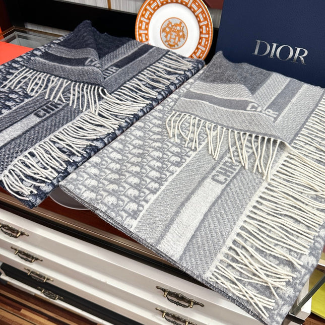 OBLIQUE 190 CM SCARF IN LIGHT GREY TECHNICAL CASHMERE 415487
