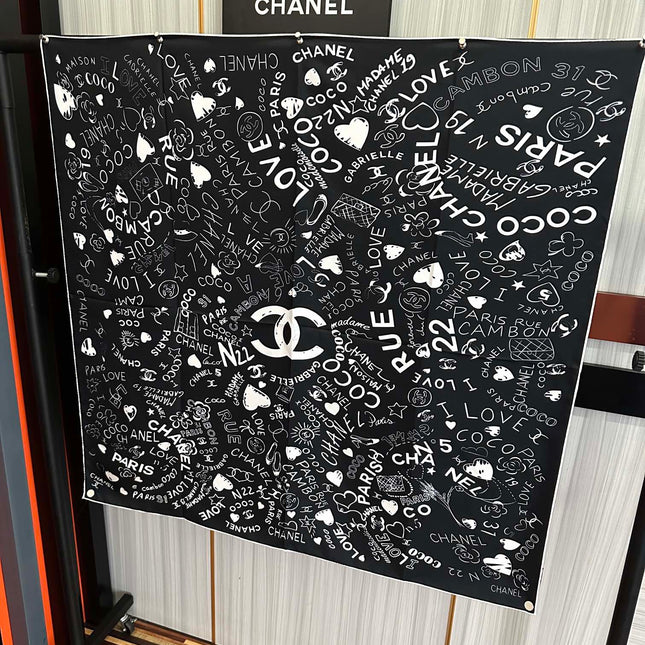 CHANEL 25S SCARF 90 IN SILK 738419