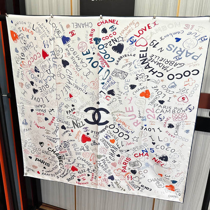 CHANEL 25S SCARF 90 IN SILK 738420