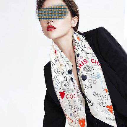 CHANEL 25S SCARF 90 IN SILK 738420