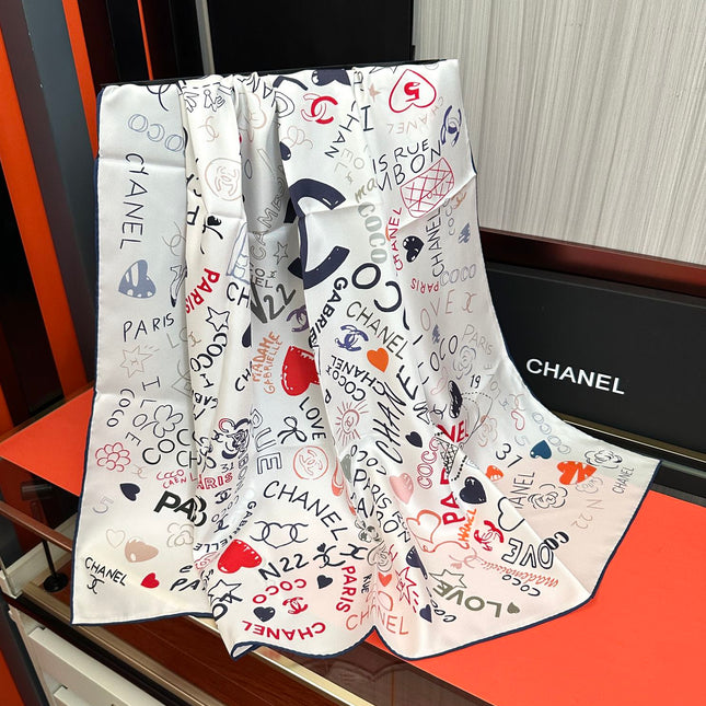 CHANEL 25S SCARF 90 IN SILK 738420