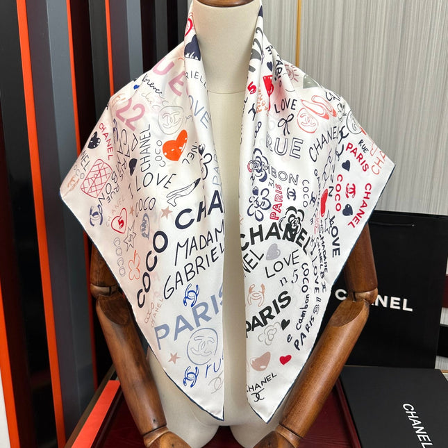 CHANEL 25S SCARF 90 IN SILK 738420