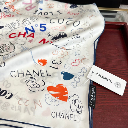 CHANEL 25S SCARF 90 IN SILK 738420