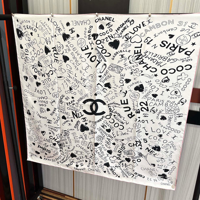 CHANEL 25S SCARF 90 IN SILK 738421
