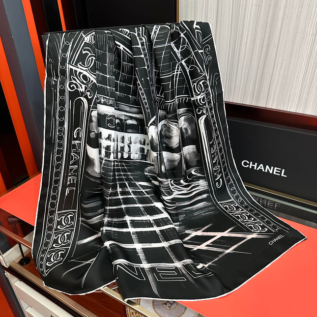 CHANEL 25S SCARF 90 IN SILK 002