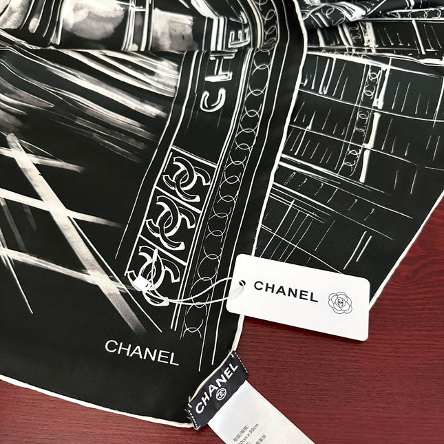 CHANEL 25S SCARF 90 IN SILK 002