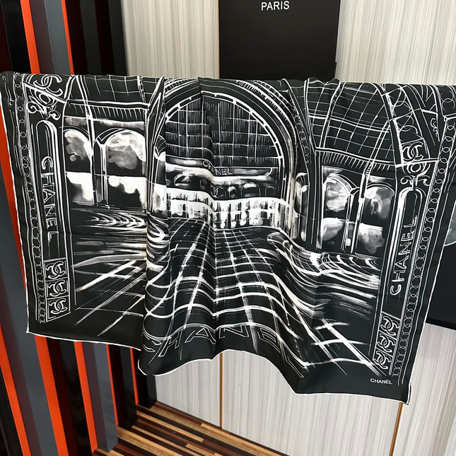 CHANEL 25S SCARF 90 IN SILK 002
