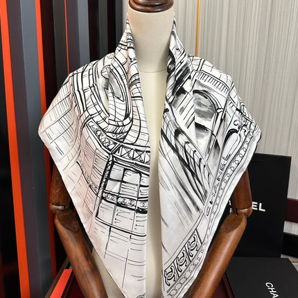 CHANEL 25S SCARF 90 IN SILK 001