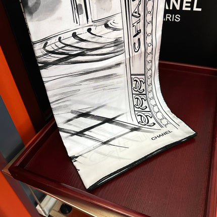 CHANEL 25S SCARF 90 IN SILK 001