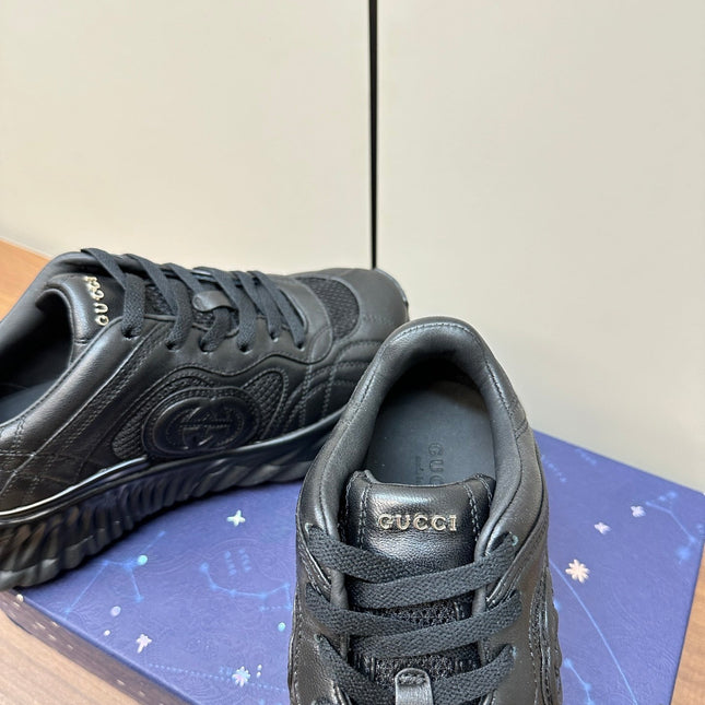 GG Ripple Leather Sneakers Black