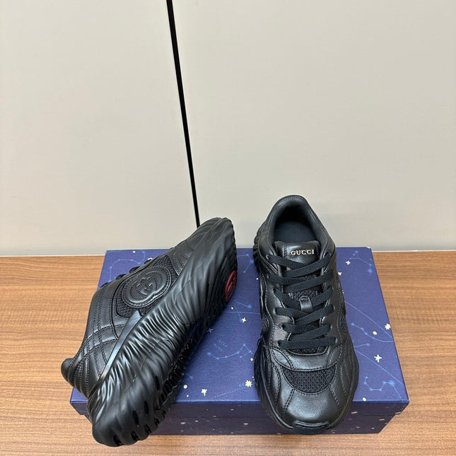 GG Ripple Leather Sneakers Black
