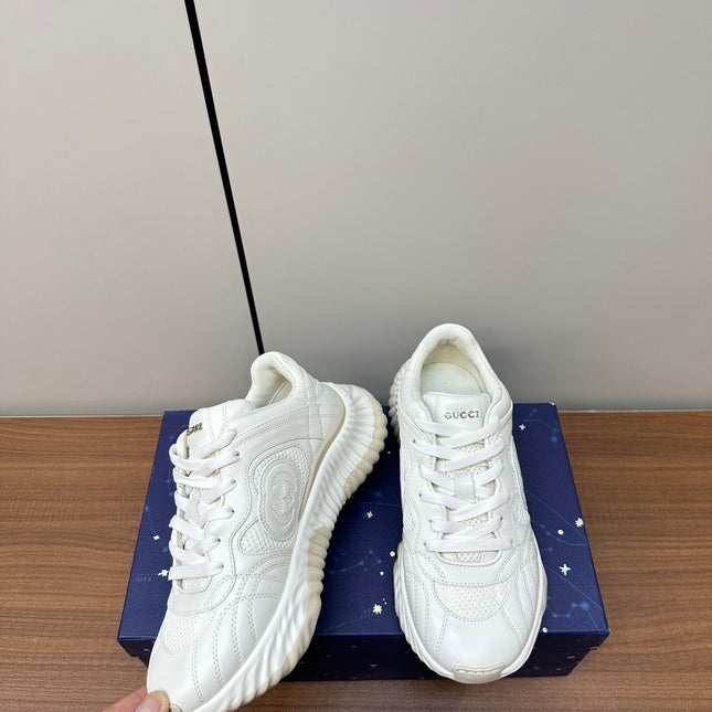 GG Ripple Leather Sneakers White