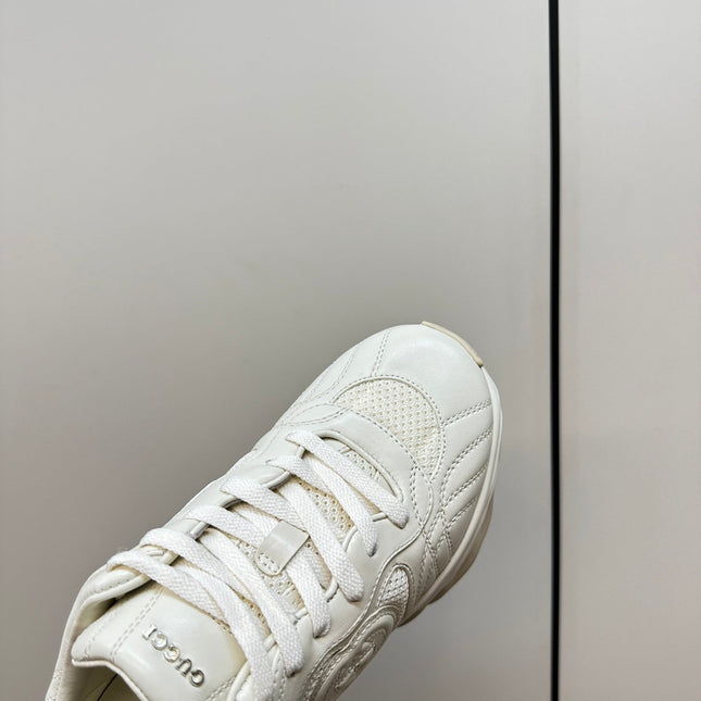 GG Ripple Leather Sneakers White