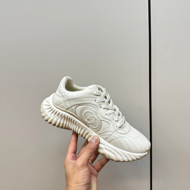 GG Ripple Leather Sneakers White