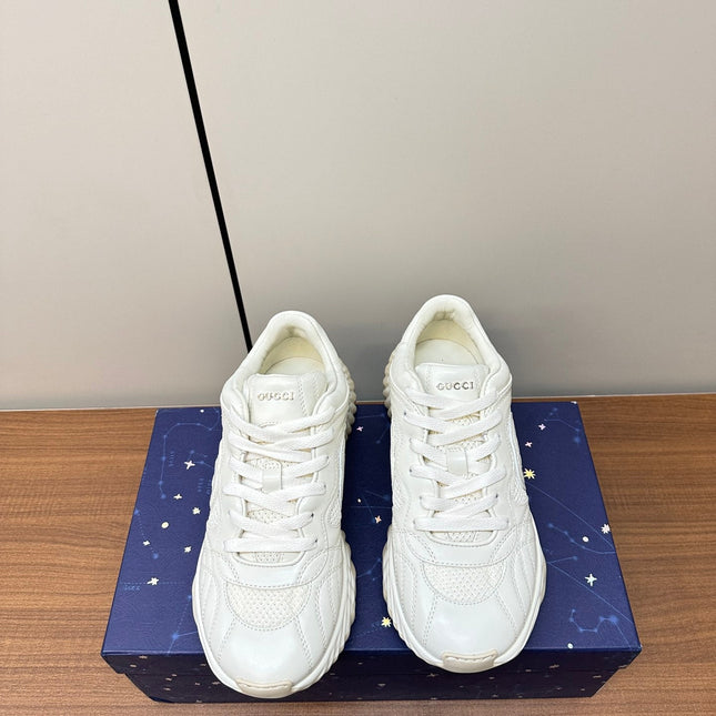 GG Ripple Leather Sneakers White