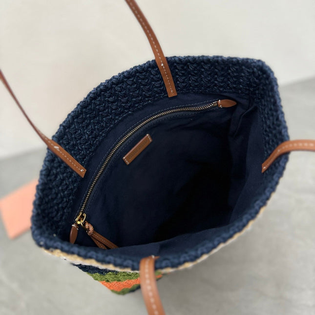 TOTE BAG 38 IN COLORFUL WOVEN RAFFIA