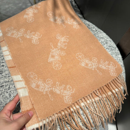 CLASSIC SCARF 190 CM IN BUFF BEIGE WOOL 375278