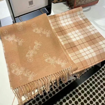 CLASSIC SCARF 190 CM IN BUFF BEIGE WOOL 375278