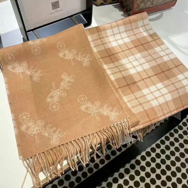 CLASSIC SCARF 190 CM IN BUFF BEIGE WOOL 375278