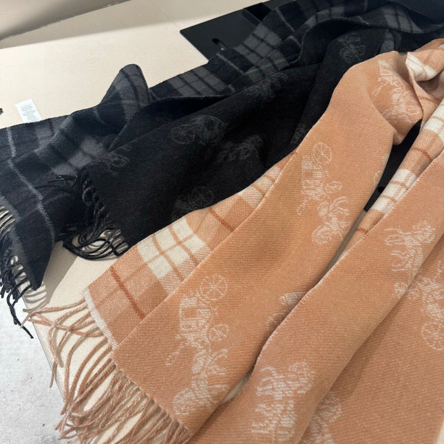 CLASSIC SCARF 190 CM IN BUFF BEIGE WOOL 375278