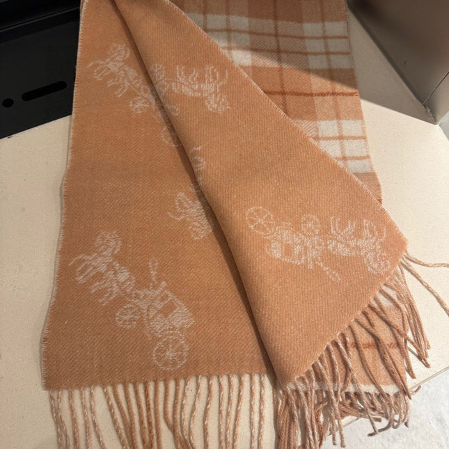 CLASSIC SCARF 190 CM IN BUFF BEIGE WOOL 375278