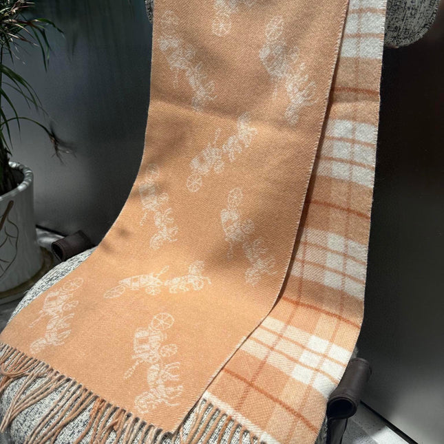 CLASSIC SCARF 190 CM IN BUFF BEIGE WOOL 375278
