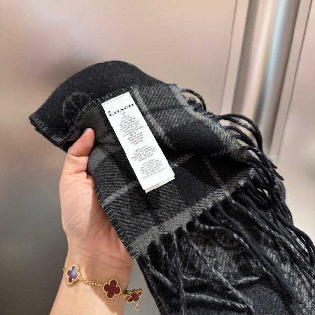 CLASSIC SCARF 190 CM IN BLACK WOOL 375279