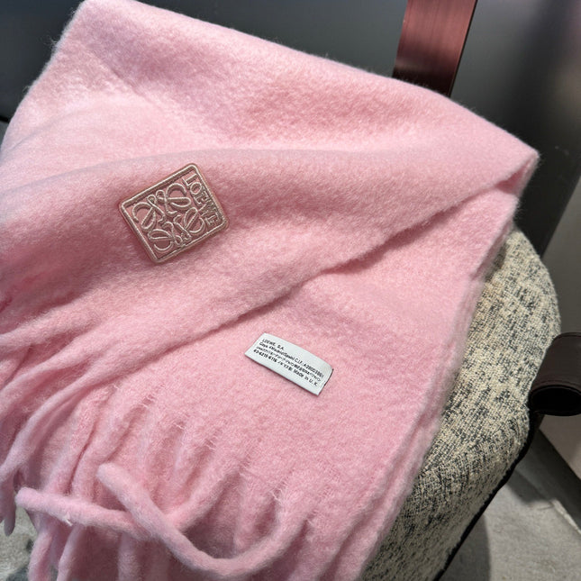 SCARF 185 CM IN PASTEL PINK WOOL 390877